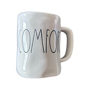 Rae Dunn White "Comfort" Curve Rim White Coffee Tea Mug